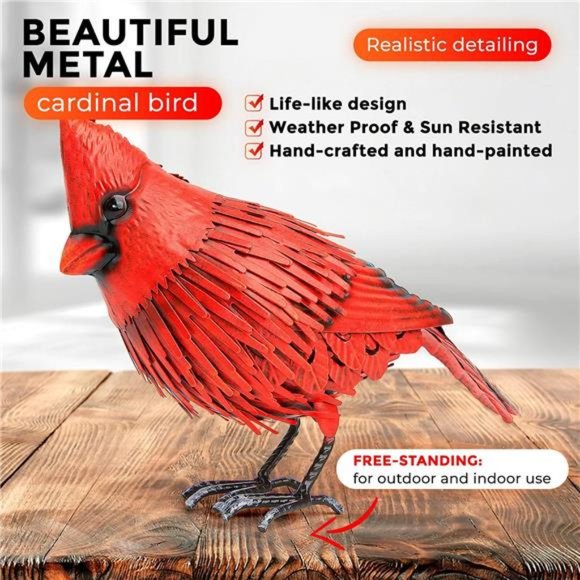 Garden Decor - Cardinal Bird Decor, Beautiful Backyard Ideas & Cardinal Gifts - Picture 3 of 6